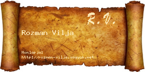 Rozman Vilja névjegykártya